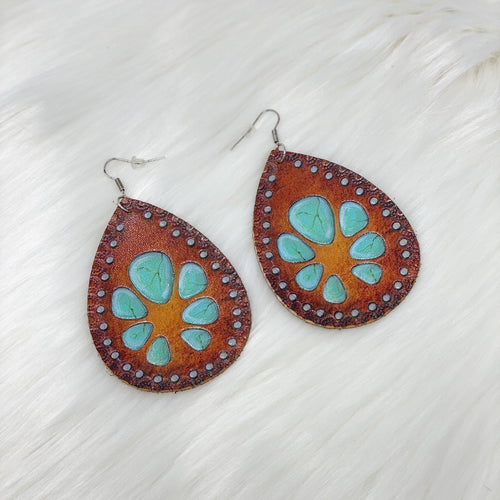 Leather Squash Blossom Earrings