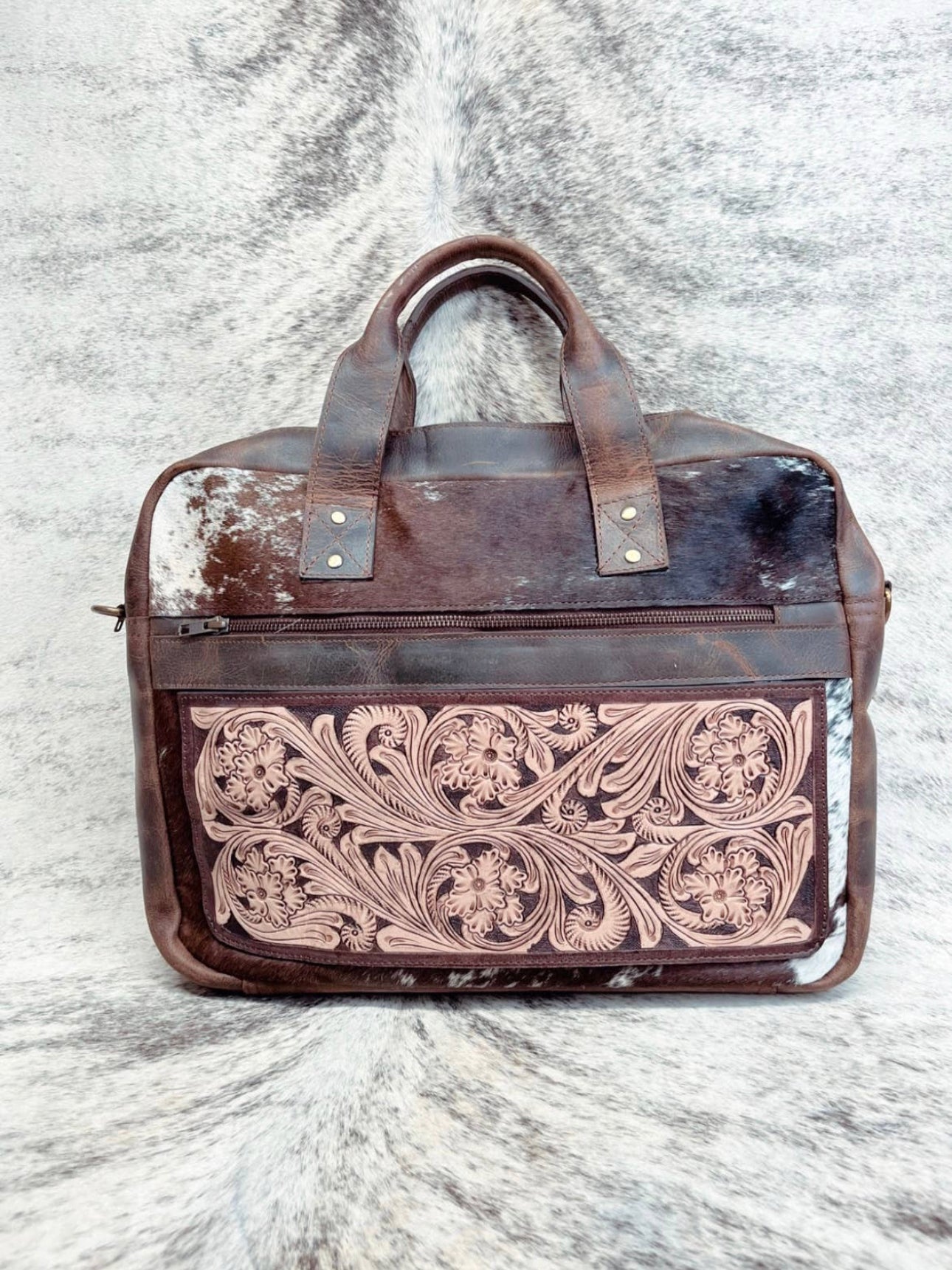 cowhide laptop bag