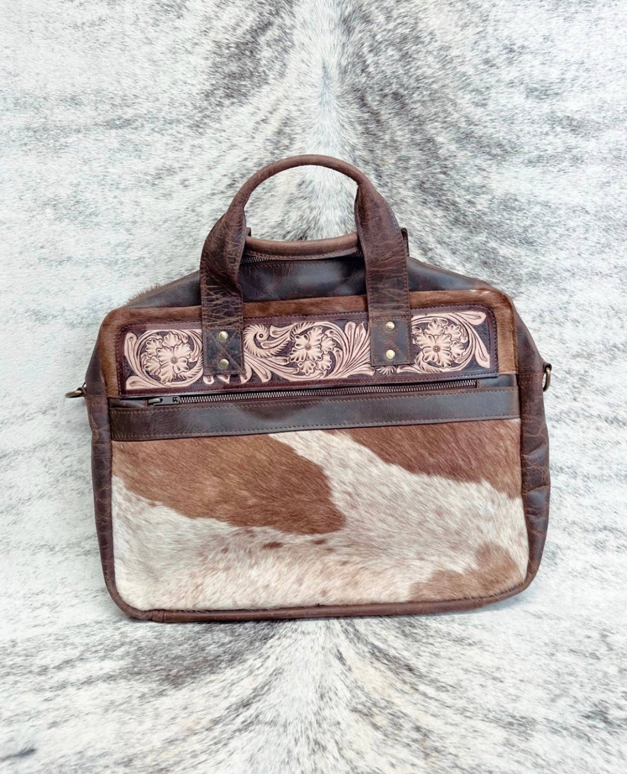 cowhide laptop bag