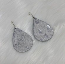 Load image into Gallery viewer, Leather &amp; Cowhide Teardrop Earrings