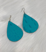 Load image into Gallery viewer, Leather &amp; Cowhide Teardrop Earrings