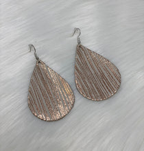 Load image into Gallery viewer, Leather &amp; Cowhide Teardrop Earrings