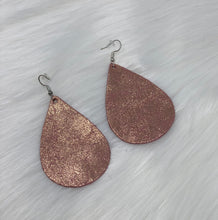 Load image into Gallery viewer, Leather &amp; Cowhide Teardrop Earrings