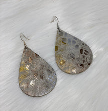 Load image into Gallery viewer, Leather &amp; Cowhide Teardrop Earrings