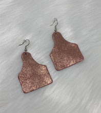 Load image into Gallery viewer, Leather &amp; Cowhide Ear Tag Earrings