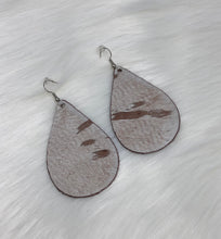 Load image into Gallery viewer, Leather &amp; Cowhide Teardrop Earrings