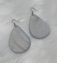 Load image into Gallery viewer, Leather &amp; Cowhide Teardrop Earrings