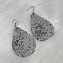 Load image into Gallery viewer, Leather &amp; Cowhide Teardrop Earrings