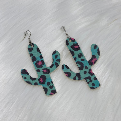 Leopard Cactus Earrings