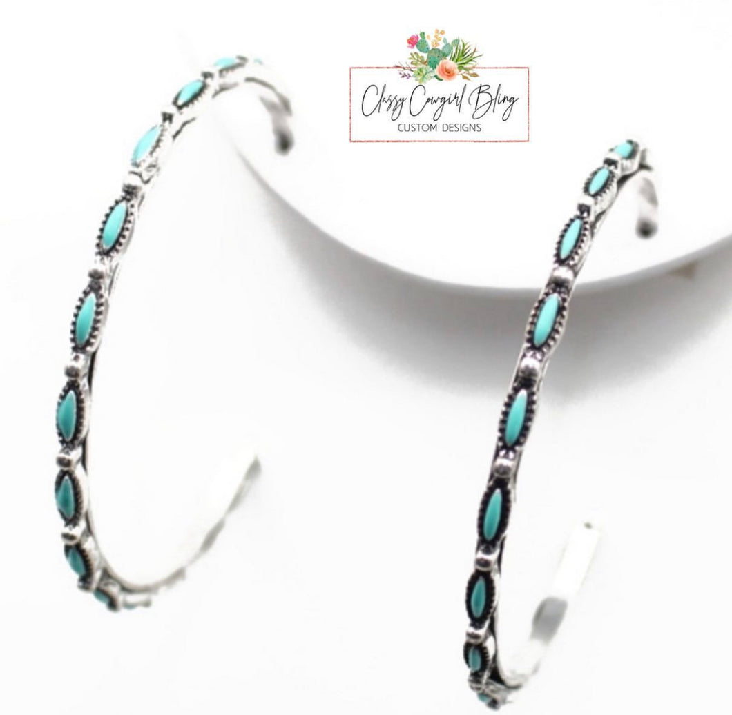 Turquoise Hoop Earrings