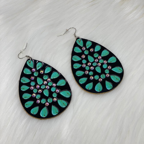 Leather Swarovski Earrings