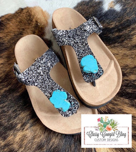 Adult Glitter Sandals