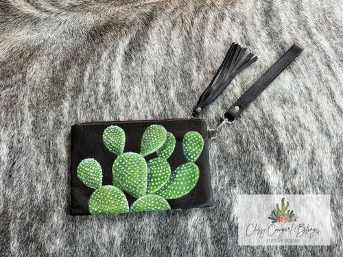 Hand Painted Cactus Clutch