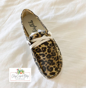 Leopard Boat Shoe