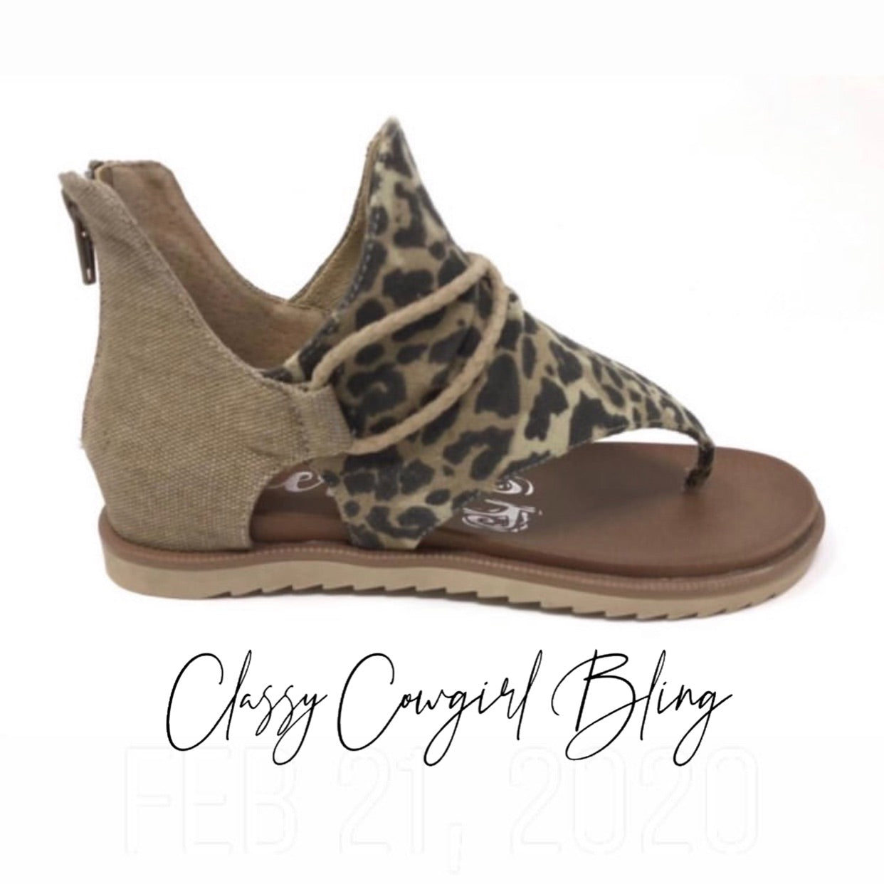 Leopard Sparta Sandals Classy Cowgirl Bling LLC