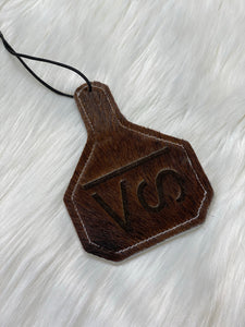 Custom Leather Ear Tag Car Freshies