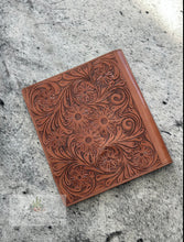 Load image into Gallery viewer, Cowhide &amp; Tooled Planner Cover