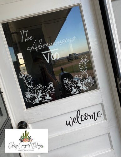 Prairie Cactus Door Decal